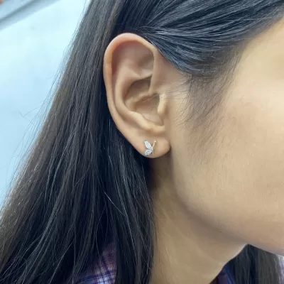 Half Butterfly diamond earrings