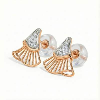 Multi Layer Curve Diamond Earrings