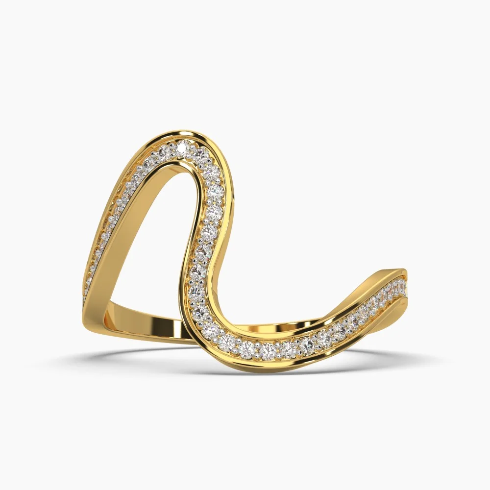 Long Curvy Diamond Ring - Vijay Lakshmi Jewellers