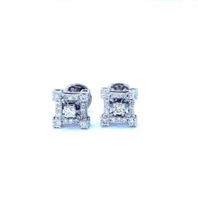 Isha square diamond stud earrings