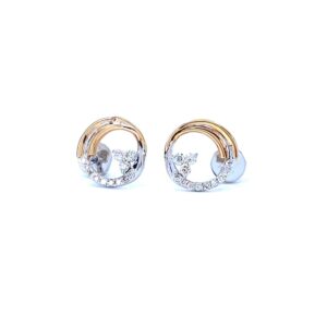 classic swirl diamond stud earrings