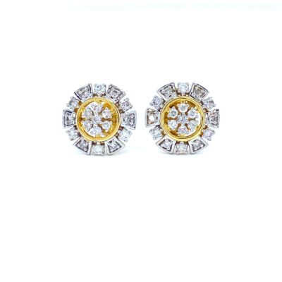 Flowret diamond stud earrings