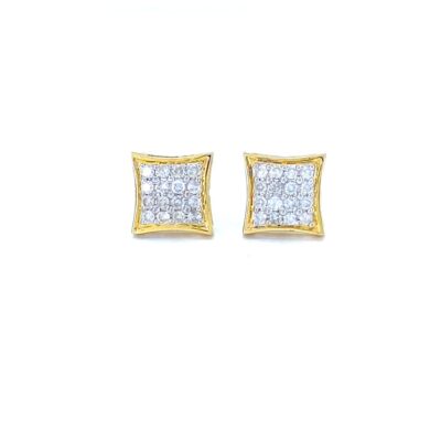 Square cluster diamond earrings