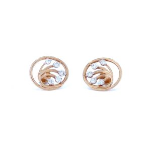 Rose gold swirl earring