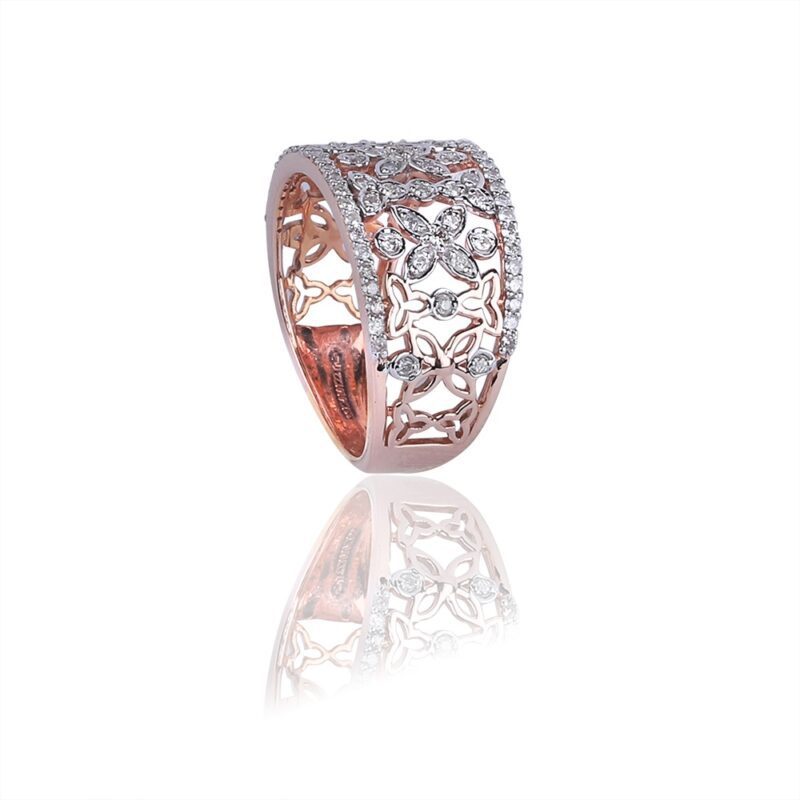 Sparkle rose gold diamond ring
