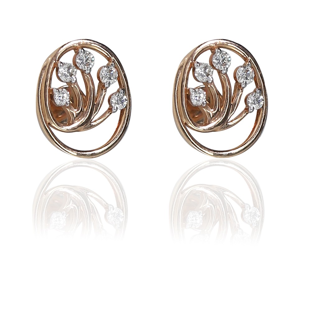 Rose gold swirl earrings - Vijay Lakshmi Jewellers