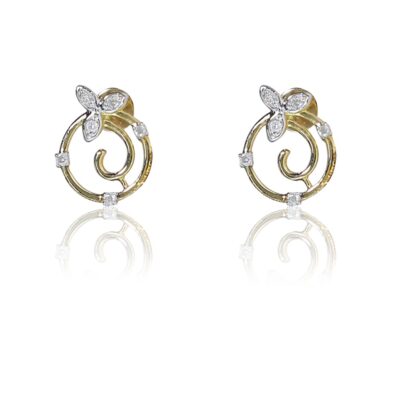 Sparkling petals diamond stud earrings