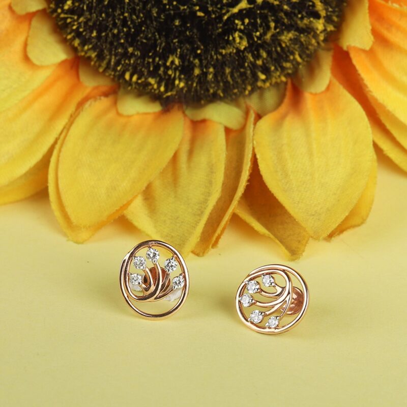 Rose gold swirl earrings