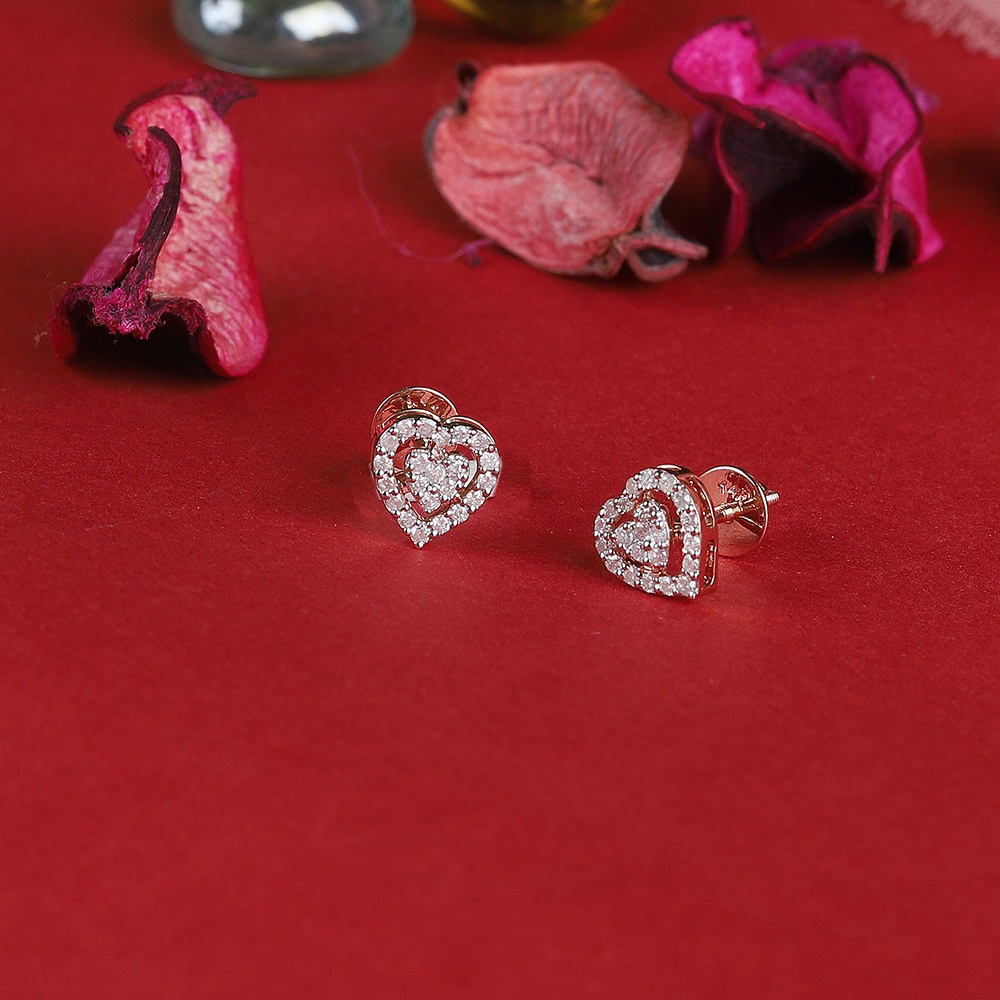 Earrings | Heart Shaped Illusion Diamond Studs | Earrings Diamond Set –  YESSAYAN - LA