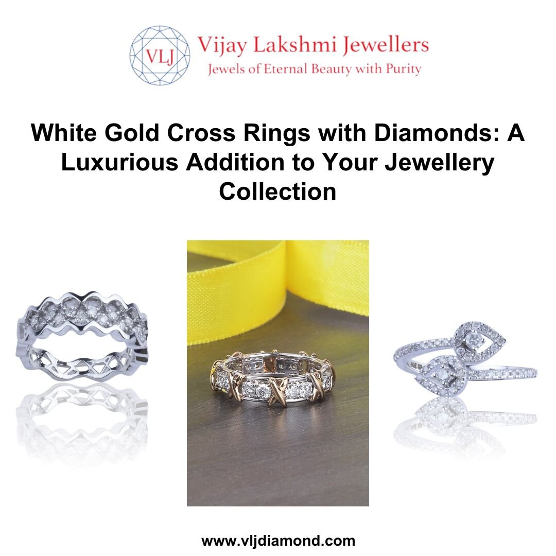 White Gold Cross Rings with Diamonds