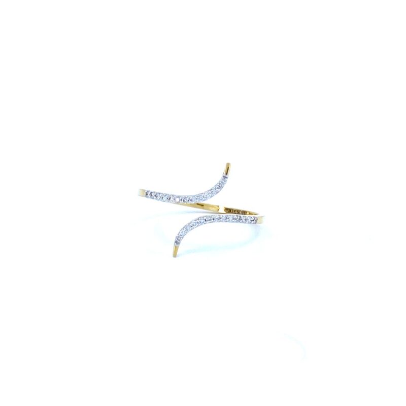 Dual curve stackable diamond ring