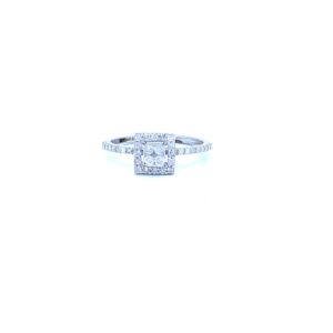 Square cluster diamond ring