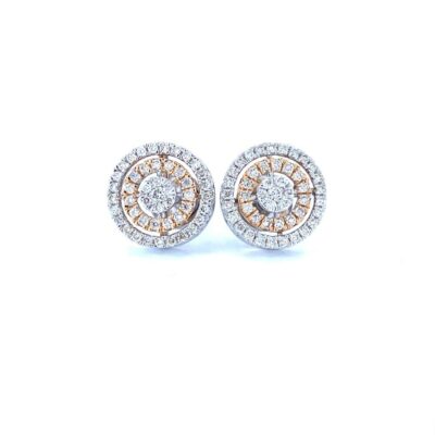Ripple cluster diamond earrings