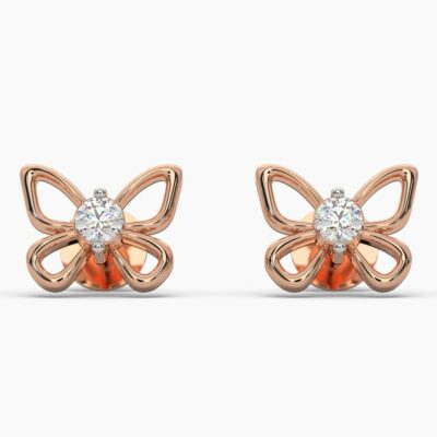 Simple butterfly diamond earrings