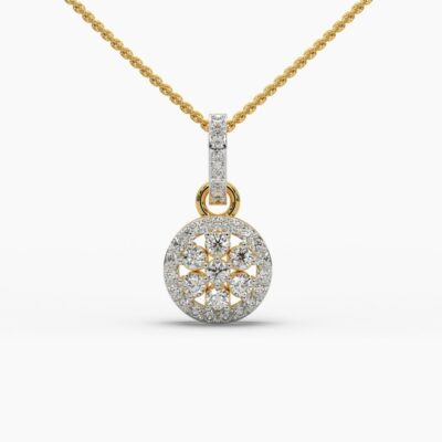 Hanging cluster diamond pendant