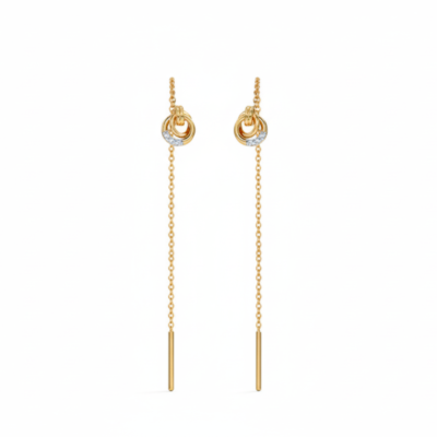 Dual Encircle Diamond Sui Dhaga Earrings
