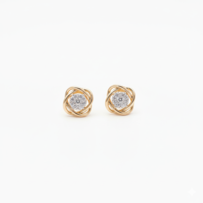 Curvy Cluster Diamond Earrings