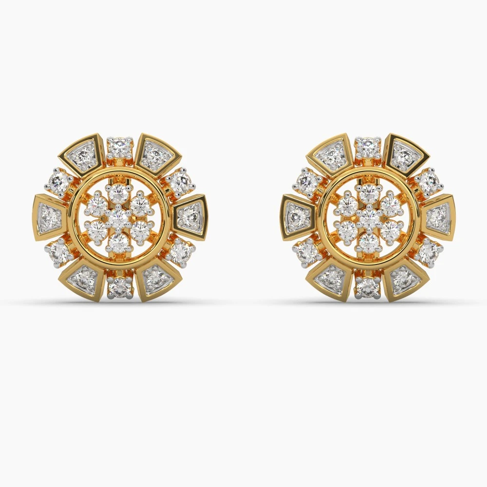 Flowret diamond stud earrings