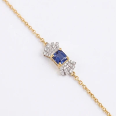 Divs Blue Color Stone Diamond Bracelet