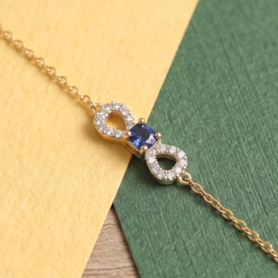 Amy Blue Color Stone Diamond Bracelet