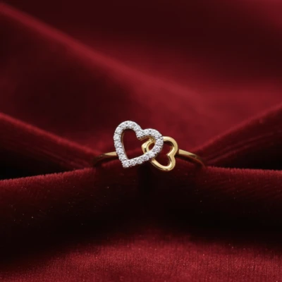 Dual Heart Diamond Ring