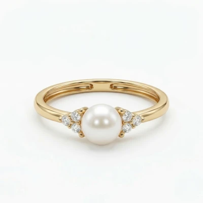 Pearl Tia Diamond Ring