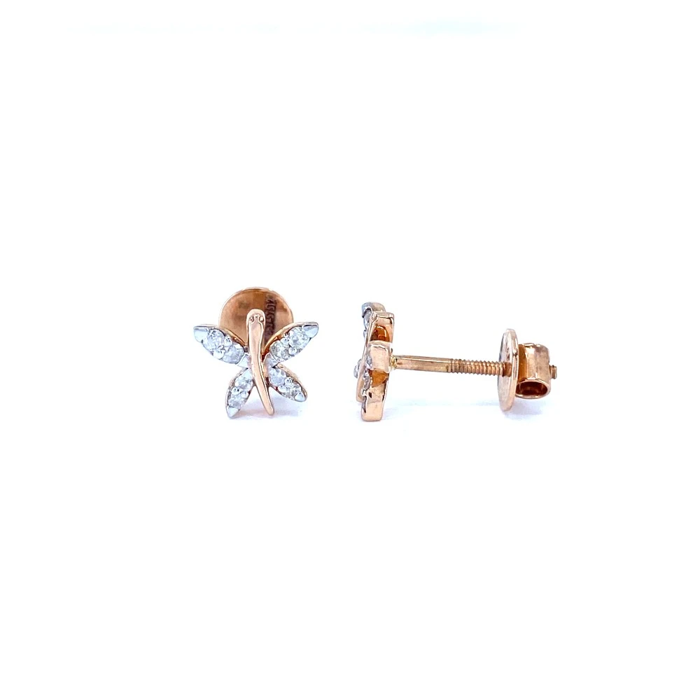 Sun butterfly diamond earring