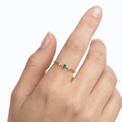Kat Green Gemstone Diamond Ring