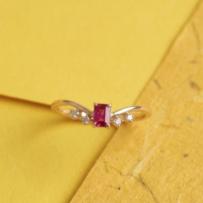 Pink Colorstone Diamond Ring