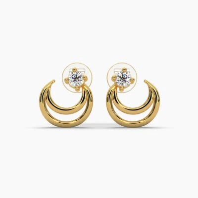 Half Moon Diamond Earrings