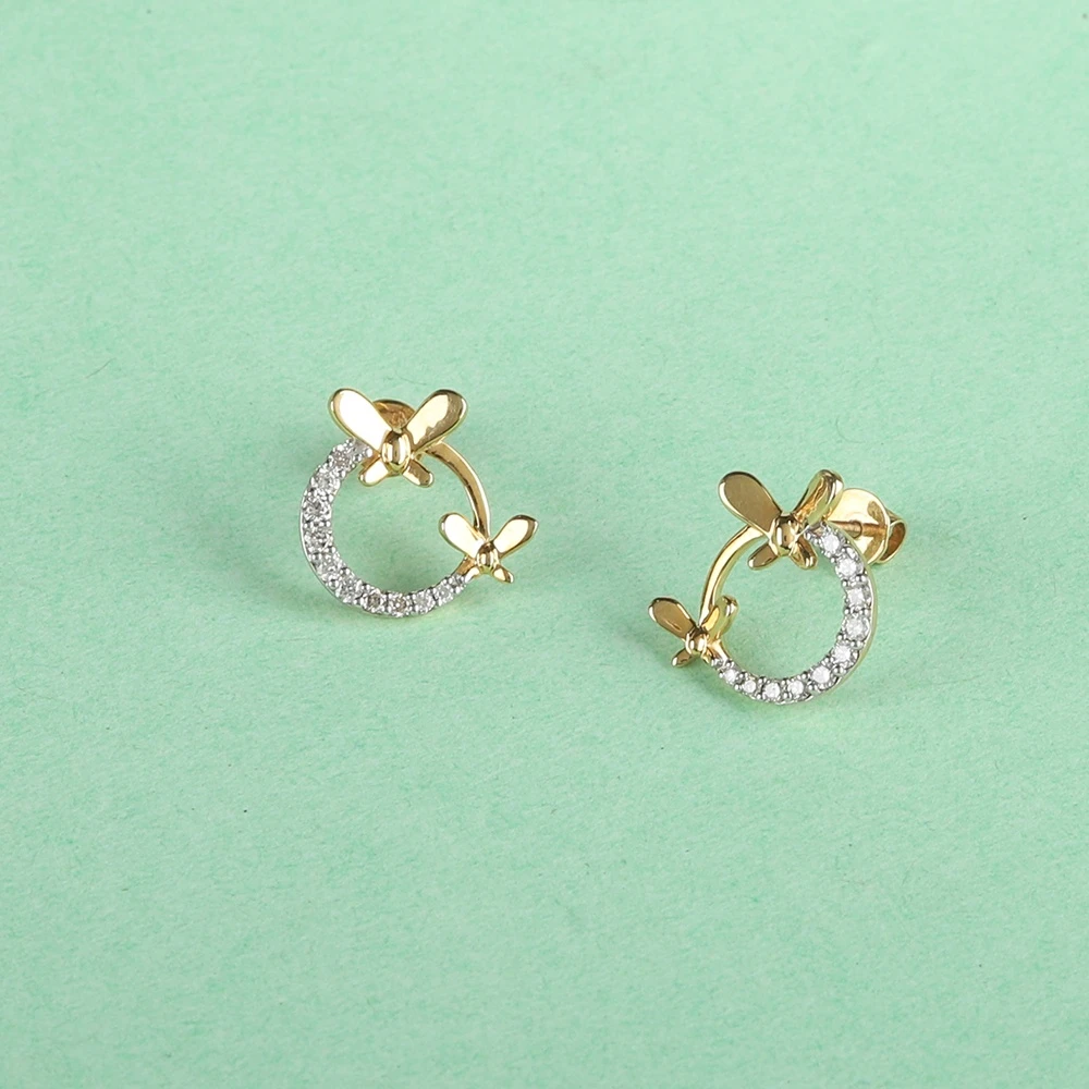 Butterfly diamond earrings