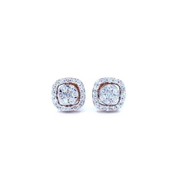 Swash cluster diamond stud earrings