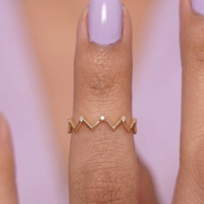 Zig Zag Diamond Ring