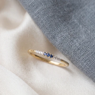 Trio Blue Colorstone Diamond Ring