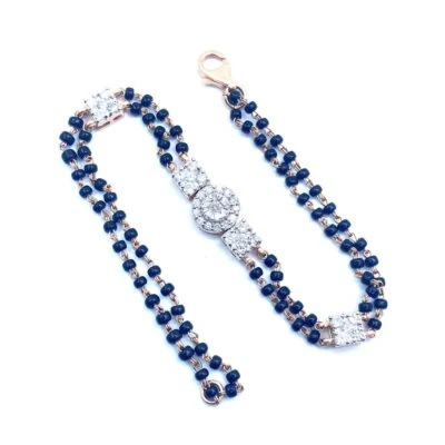 Cluster diamond hand mangalsutra.