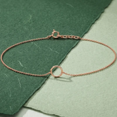 Lightweight Rose Gold Circle Bracelet