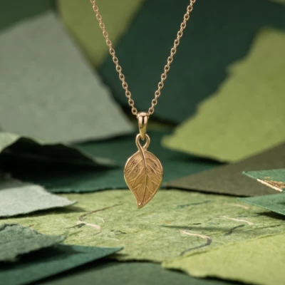 Single Leaf Gold Pendant