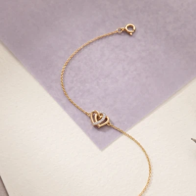 Siya Dual Heart Diamond Bracelet