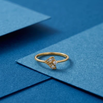 Twin Leaf Diamond Ring