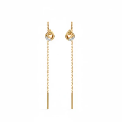 Dual Encircle Diamond Sui Dhaga Earrings
