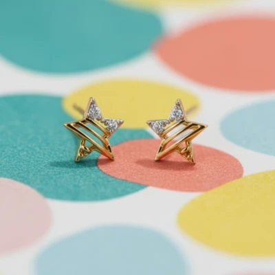 Star Studs Diamond Earrings