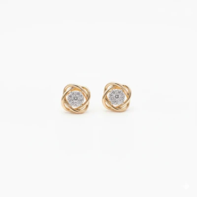 Curvy Cluster Diamond Earrings