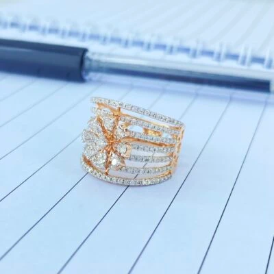 Midnight Flora Diamond Ring