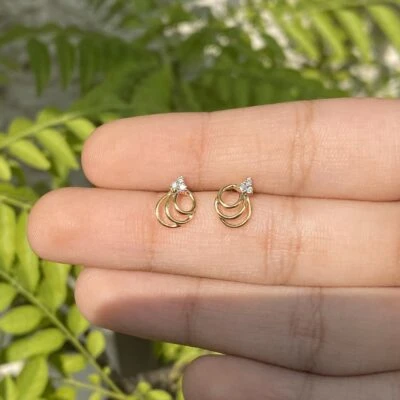 Multi Curve Diamond Earrings