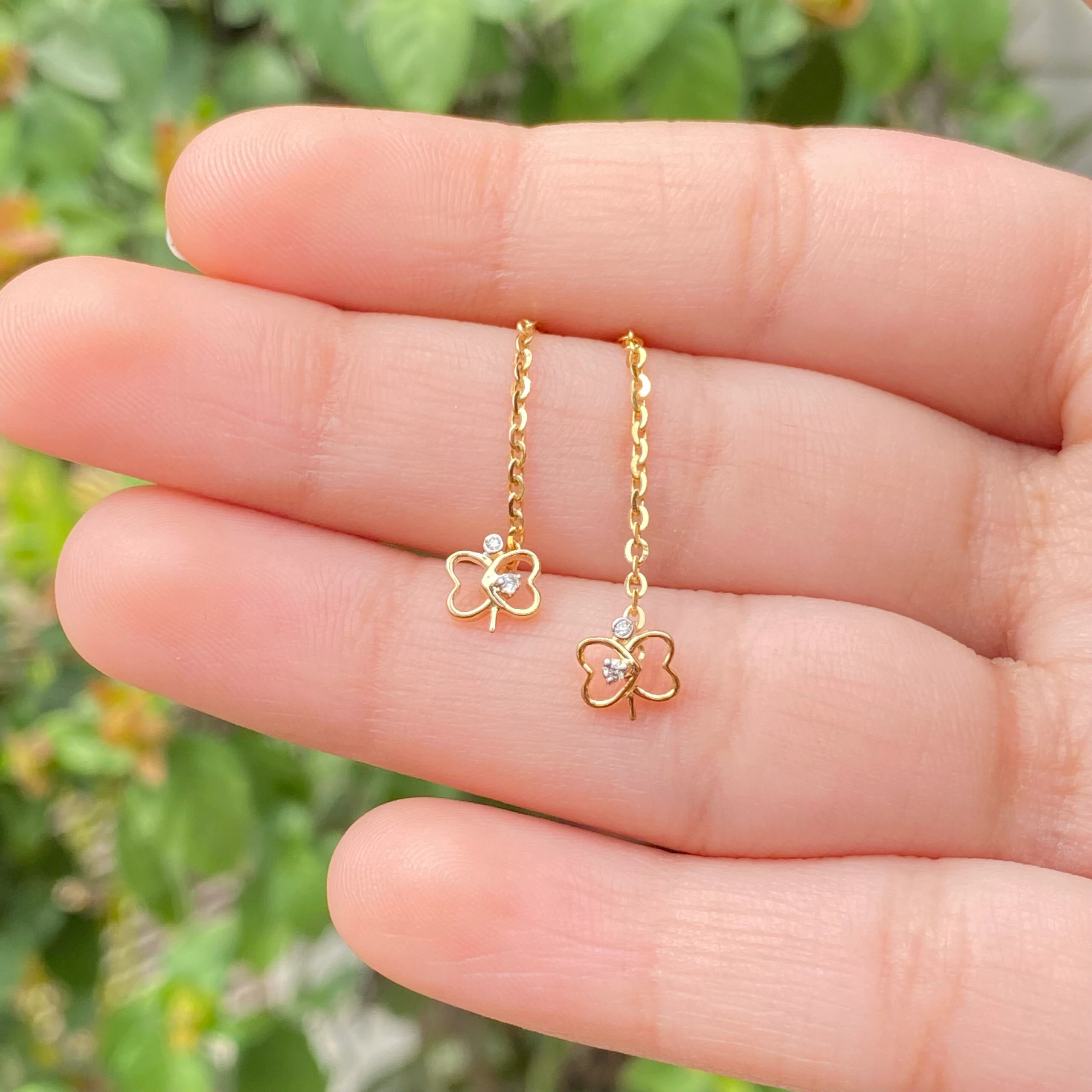 Light Weight Dual Heart Butterfly Earrings