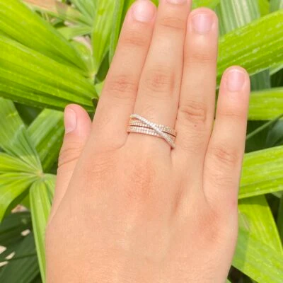 Overlap Trio Diamond Ring