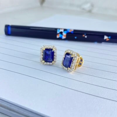 Gemstone Quad Diamond Earrings