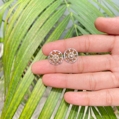 Fancy Flower Diamond Earrings