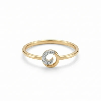 Swish Encircled Diamond Ring