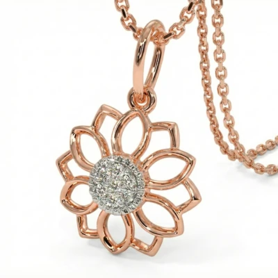 The Riya Rose Gold Diamond Pendant